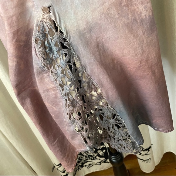 Upcycled Tie Dye Roll Tab Sleeve Tunic - Picture 4 of 8